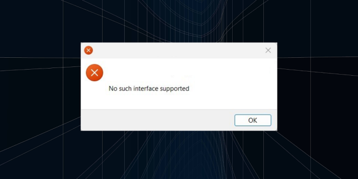 How To Quickly Fix "No Such Interface Supported" Error Message