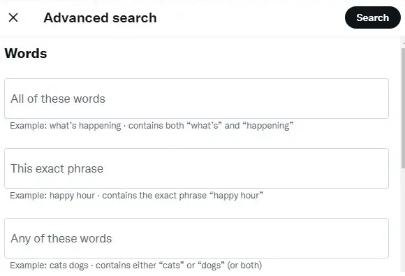 Twitter Advanced Search