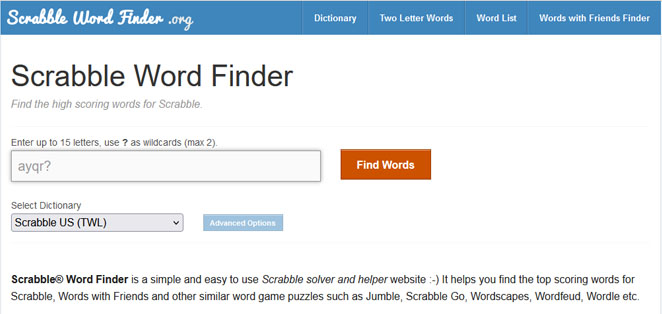 Scrabble Word Finder