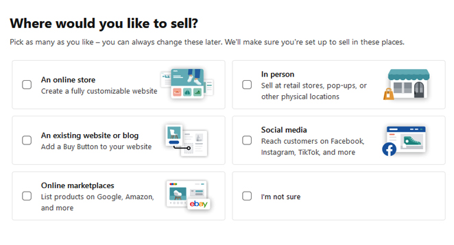 Select Your Sales Channel on Shopify