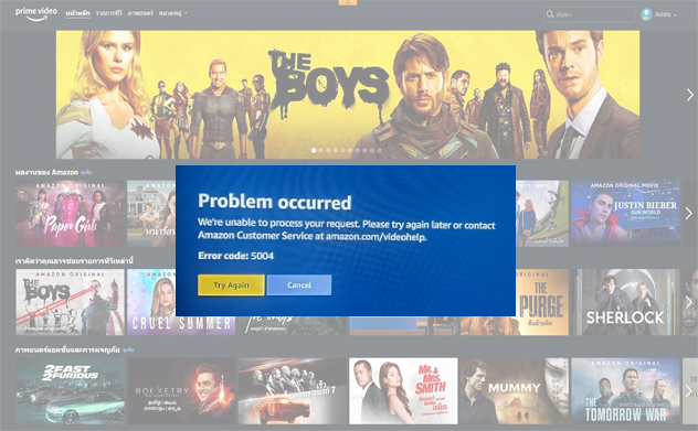 Amazon Prime Video error 5004